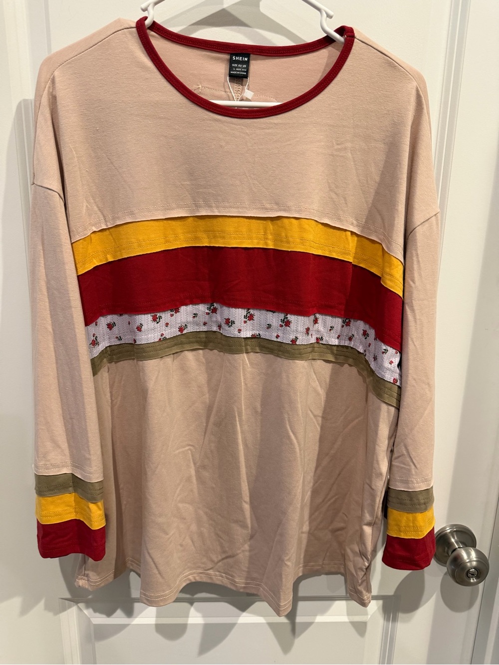 SHEIN Colorblock Stripe Top Size Large